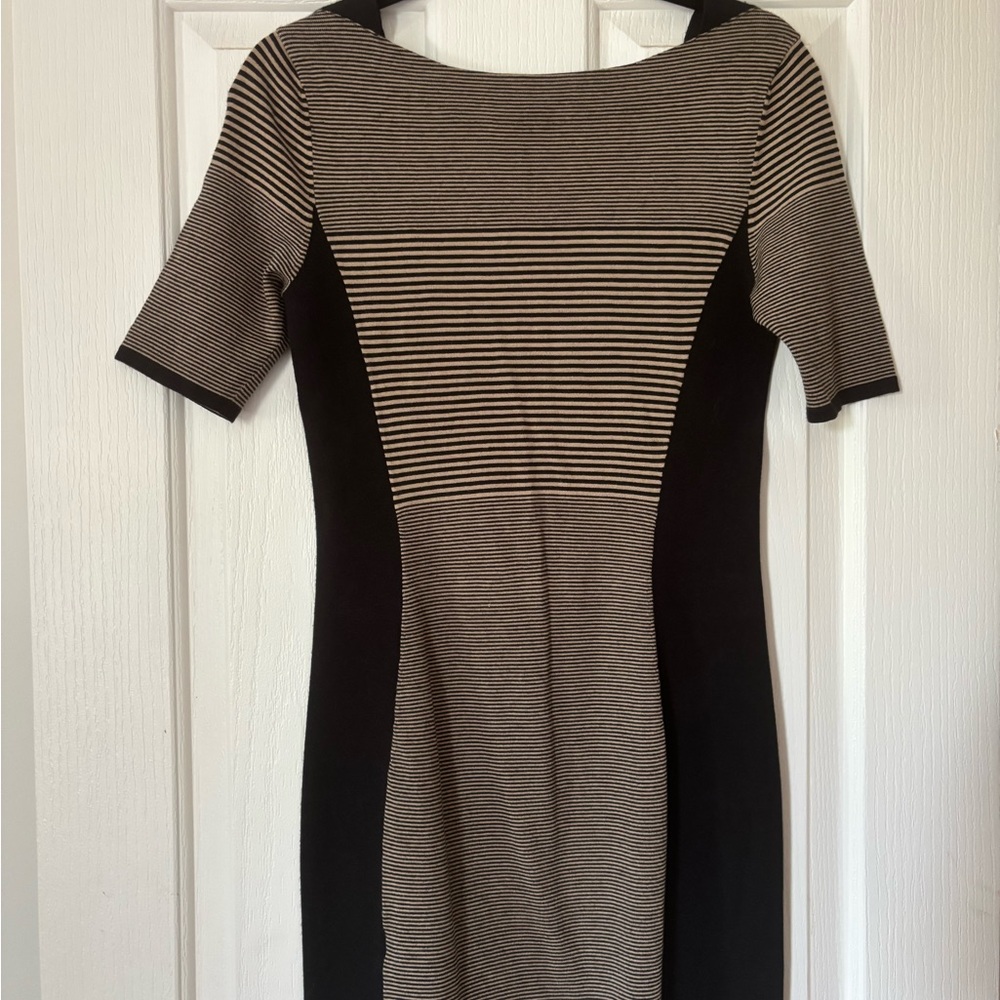 Rag & Bone Black and Beige Short Sleeve Dress - Picture 3 of 11